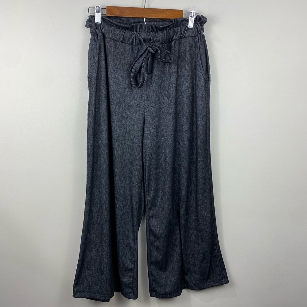 Shosho Women’s Gray Wide Leg Drawstring Waist Pants size Small